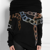Long Sleeves Printed Split-Joint High Neck T-Shirts Tops