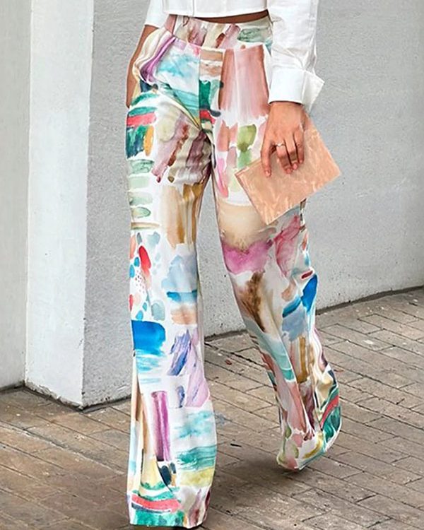 Loose Printed Pants Trousers