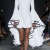 Flared Sleeves Long Sleeves Solid Color Stand Collar Mini Dresses