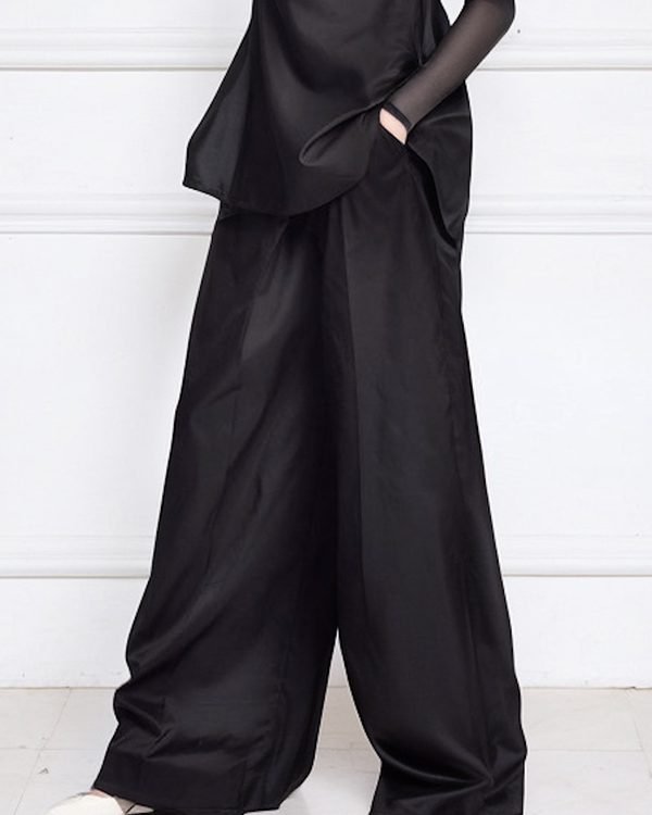 Loose Wide Leg Solid Color Casual Pants Bottoms Trousers