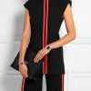 Cap Sleeve Contrast Color Printed Round-neck T-Shirts Tops