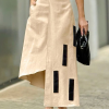 A-Line Loose Asymmetric Elasticity Pockets Split-Joint Skirts Bottoms