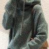 Casual Loose 3 Colors Hooded Long Sleeves Sweater Top