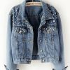 Long Sleeves Split-Joint Lapel Denim Jackets