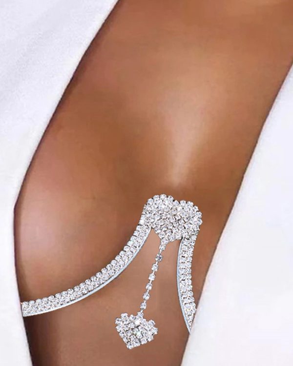Statement Rhinestone Alloy Heart Shape Body Chain Accessories