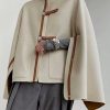 Long Sleeves Loose Buckle High Neck Outerwear