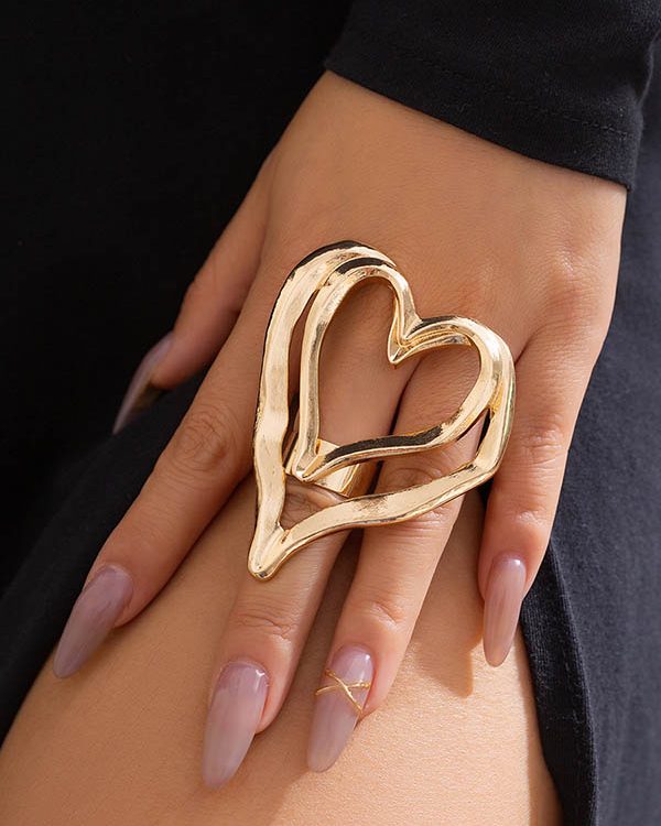 Heart Shape Solid Color Rings Accessories