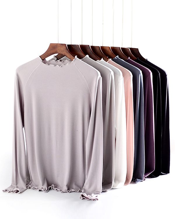 7 Colors Solid Color Long Sleeves T-Shirt Top