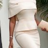 Bodycon Capelet Solid Color Split-Joint Mock Neck Shirts Tops